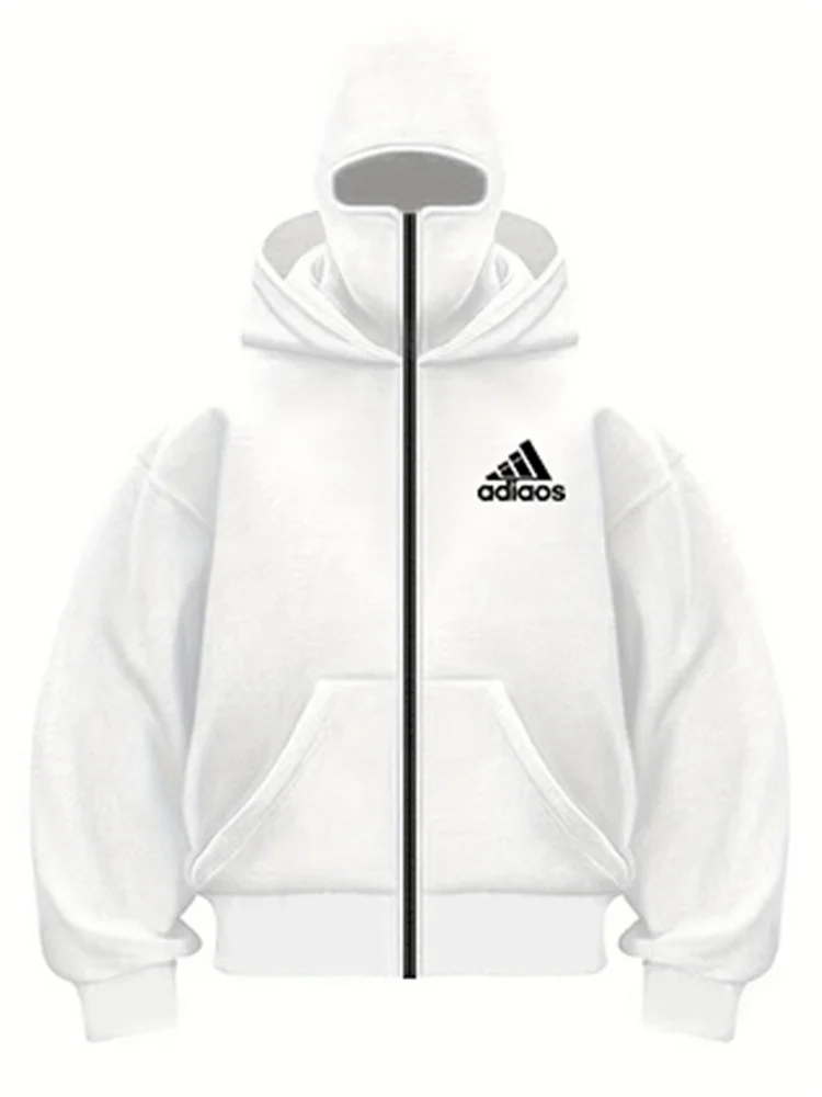 أزياء الخريف والشتاء الجديدة ذات الجودة العالية ذات القبعة المزدوجة بتصميم فريد من نوعه، سترة صوفية عالية الشارع مقاومة للرياح للرجال