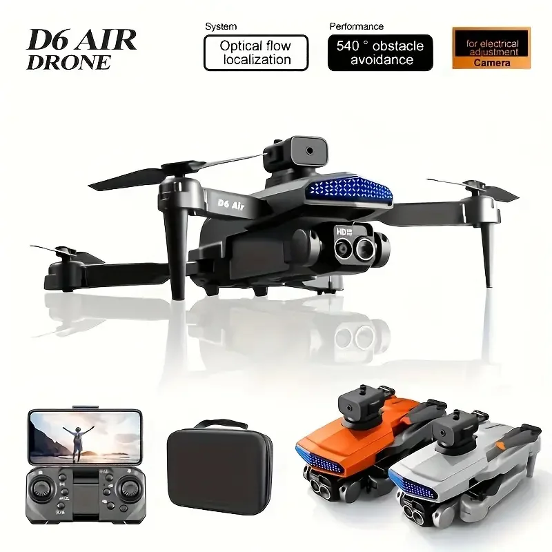 

New D6 Aerial UAV HD Dual Camera Optical Flow Positioning Intelligent Obstacle Avoidance Folding Four-axis UAV Toy，New Year Gift