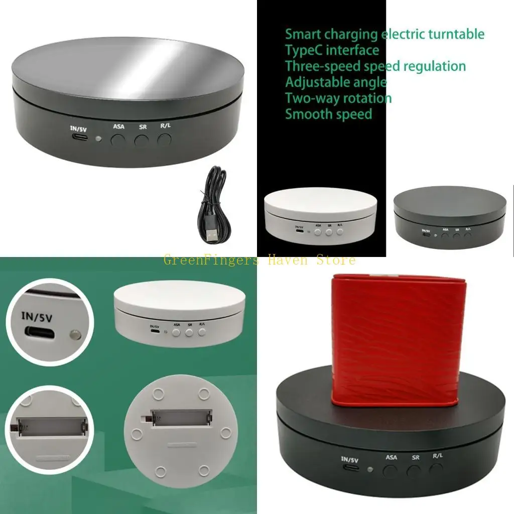 

F68D Электрический вращающийся поворотный стол с электроприводом на 360 градусов Подставка для поворотного стола с 3 скоростями