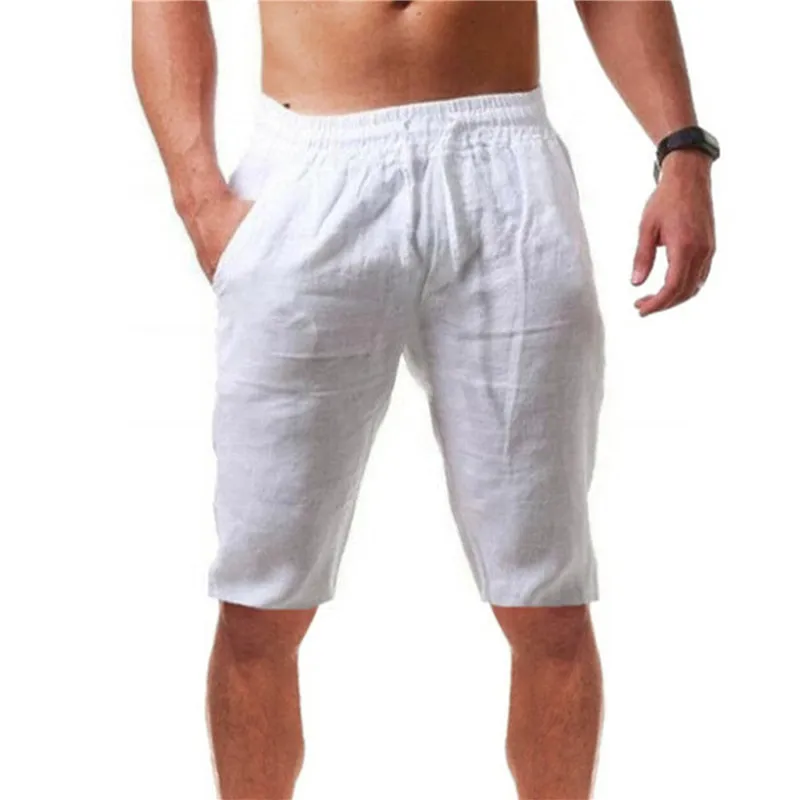 Men's Cotton Shorts Pants Male Summer Breathable Solid Color Short Trousers Fitness Streetwear S-5XL 1PC