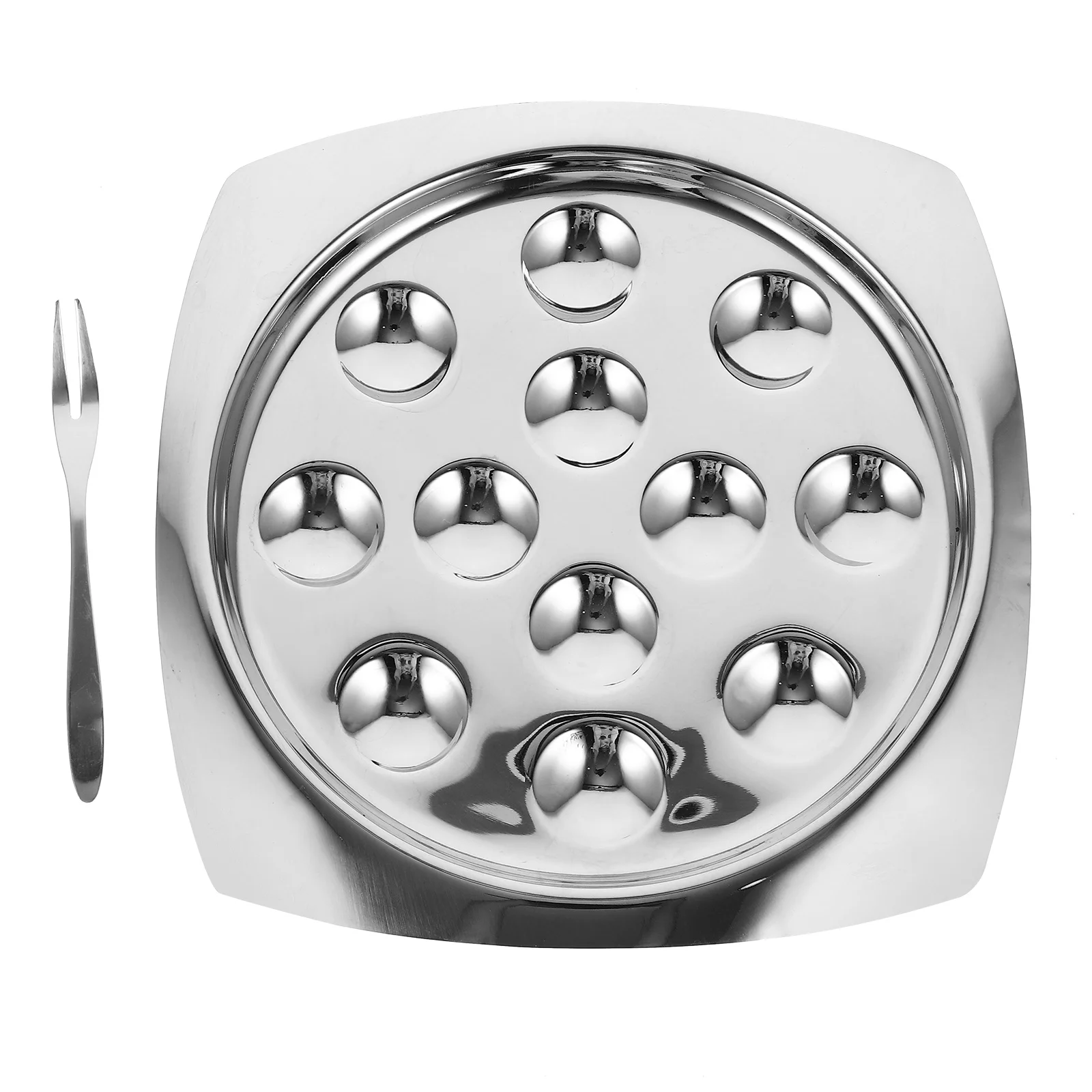 

1 Set Stainless Steel Oyster Baking Tray Heat Resistant Snail Plate For Oven Grill Dishwasher Safe Rust Proof Kitchen Gadget