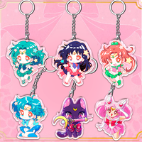 12cm Sailor Moon Acrylic Sailor Moon Double Sided Pattern Pendant Backpack Key Accessories Acrylic Fun Keychain Children's Gift