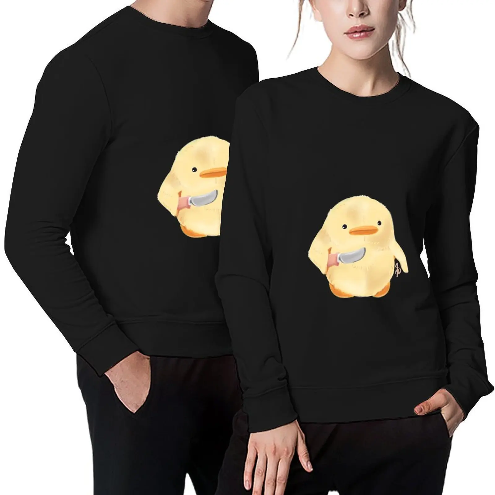 

the duck with butter knife Pullover mens designer clothes mens clothes men clothes anime clothing aesthetic sweatshirts