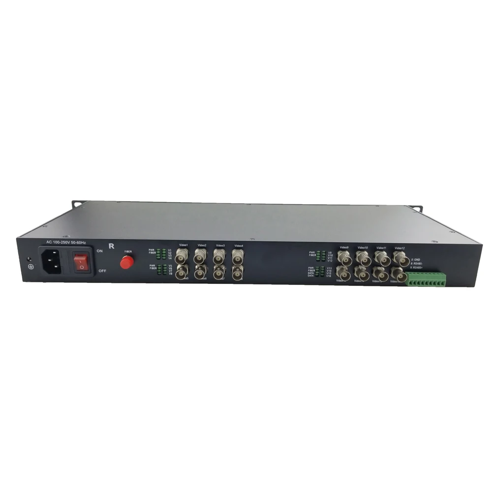 Ho-Link 16-Ch 1080P BNC Fiber Optical Video Adaptor Transmitter Receiver Video RS485 data over single fiber 20KM Single mode