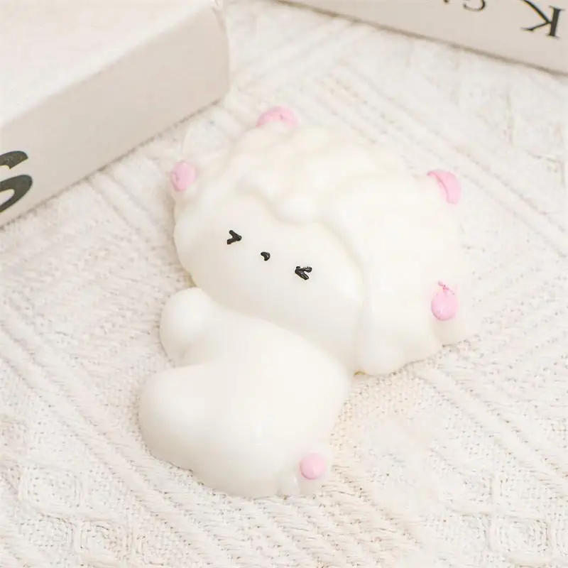 Simulate Sheep Squeezable Fidget Toy Cute Animal Slow Rebound Squeeze Stress Relief Toy Bag Pendant Keychain Kids Party Favors