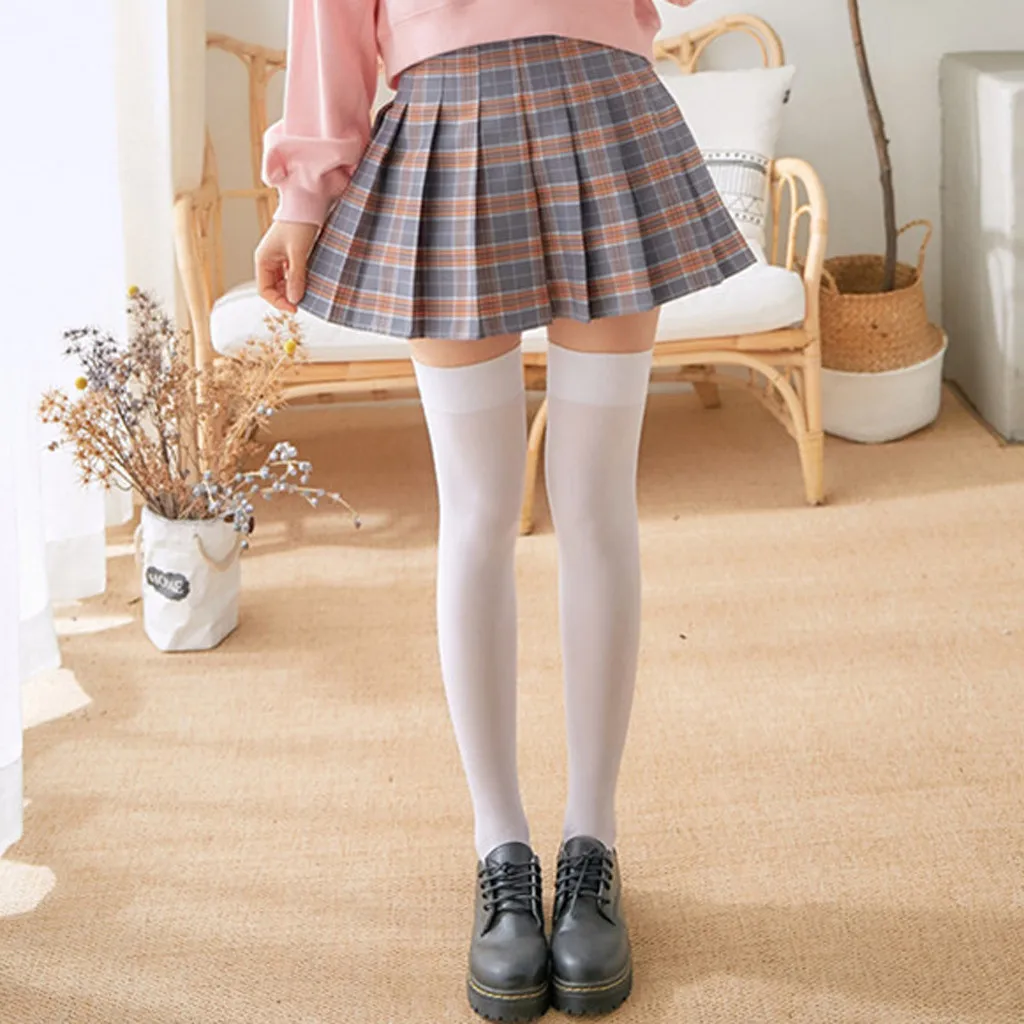 

Classic Solid Thigh Stocking Skinny Casual Over Knee-High Fluffy Long Knee Socks for Lady Japanese Style JK Sexy Sockings