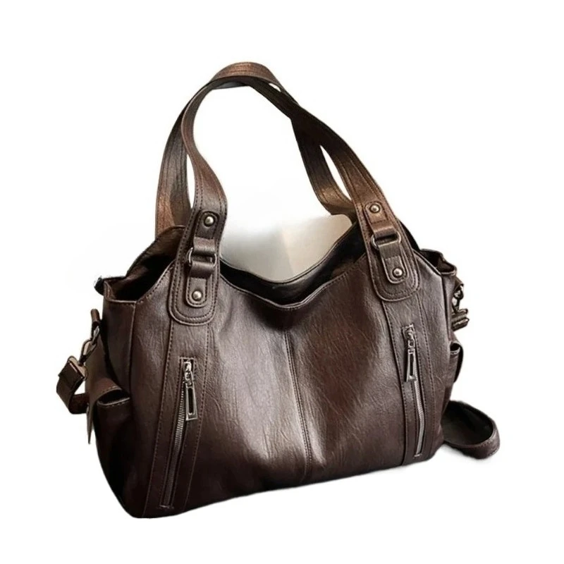 

Мягкие сумки на плечо с внутренним отделением большой емкости, высококачественные сумки контрастных цветов для женщин, модные сумки из искусственной кожи на молнии