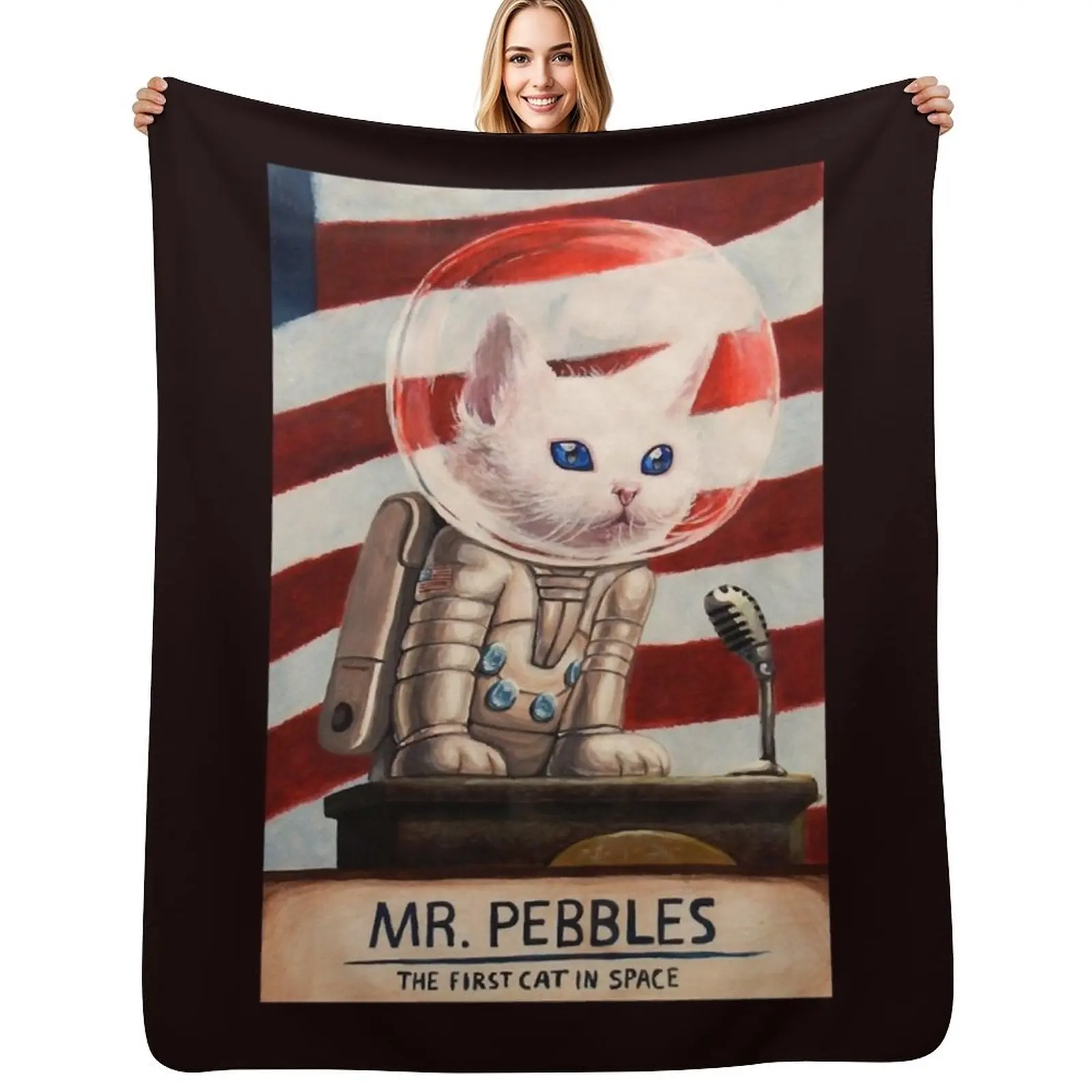 MR PEBBLES - High Quality Classic T-Shirt Throw Blanket Stain Resistant Cozy Warm Blanket