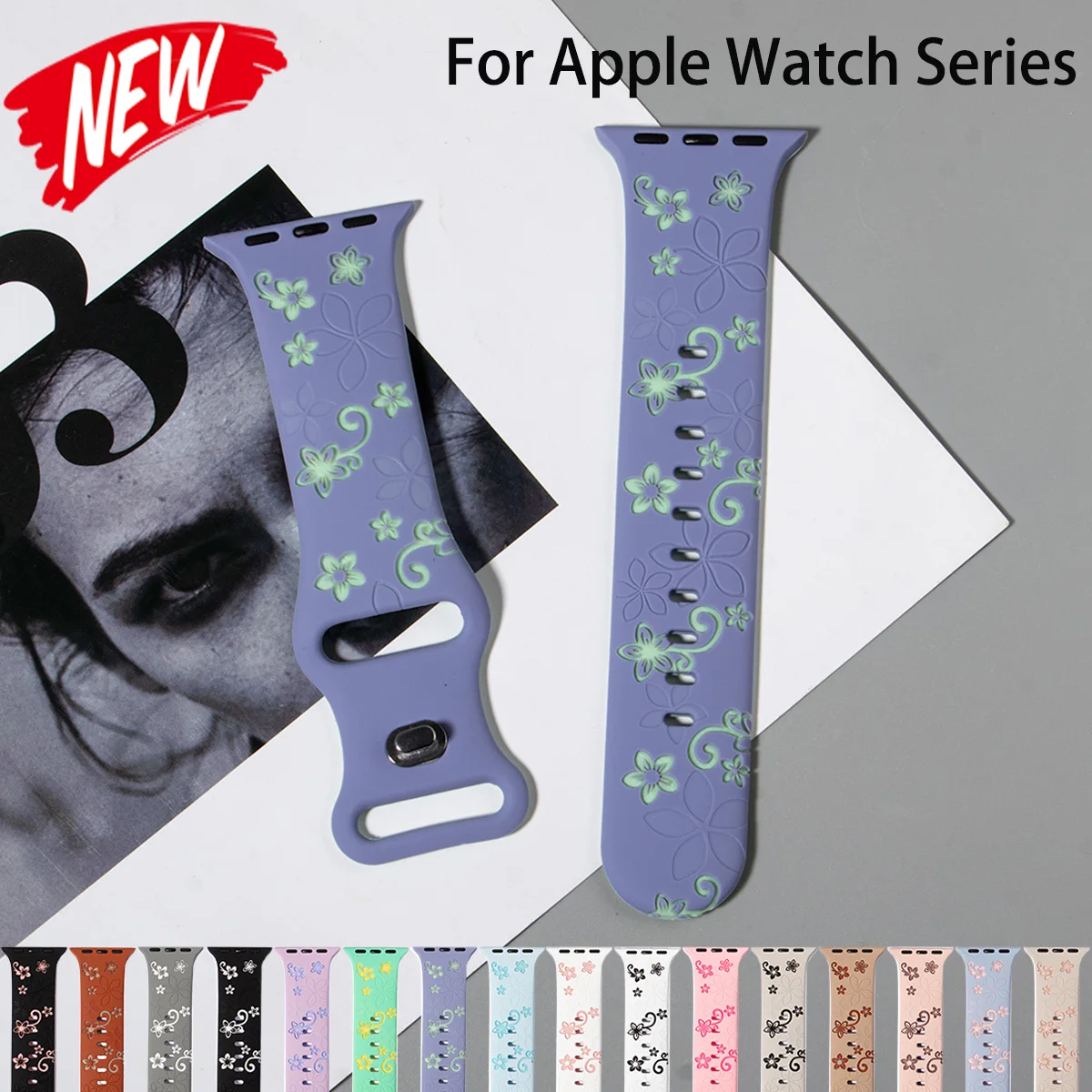 Engraved Strap for Apple Watch Ultra 3 2 49mm S11 10 42/46mm 45 40 38mm Silicone Sport Band for Iwatch S9 8 7 6 SE3 Woman Belt
