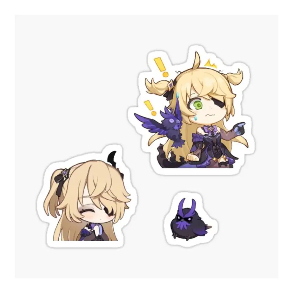 Chibi Fischl Genshin Impact Sticker Car Window Bumpers Die-cut Vinyl Stickers Decorative Accessories