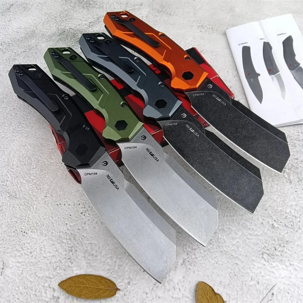 4 Styles 7850 Assisted Tactical Folding Knife D2 Cleaver Blade Aluminum Handle Pocket Knives Outdoor Camping Survival EDC Tools