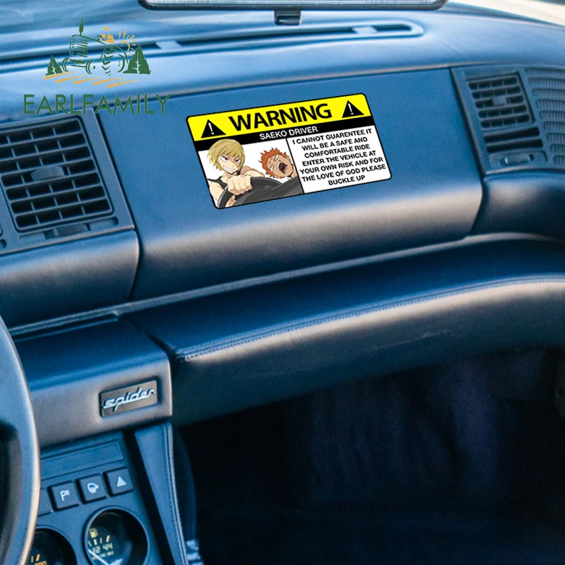 EARLFAMILY Pegatinas para coche de 13 cm de Tanaka Saeko, calcomanías de advertencia de anime con protección solar, decoración para autocaravanas y motocicletas, estilo de coche con protección solar
