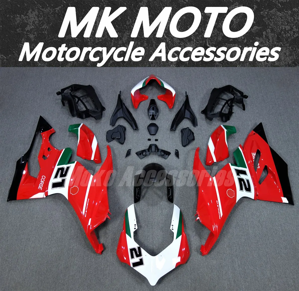 Moke Moto Fairings Kit Fit For PanigaleV2 2020 2021 2022 Bodywork Set 20 21 22 Abs High Quality Injection Red anniversary