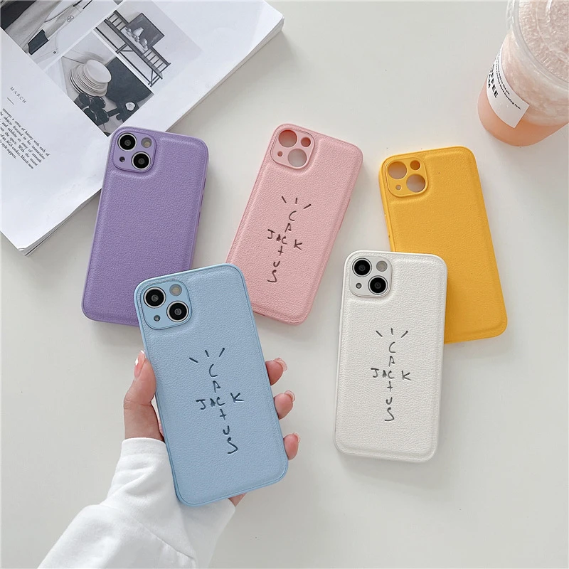 Luxury hop jack Soft Case for iPhone Leather Phone Cover 15 14 13 12 11 Pro Mini 7 8 Se Plus Xr X  Max 3D Imprinting funda