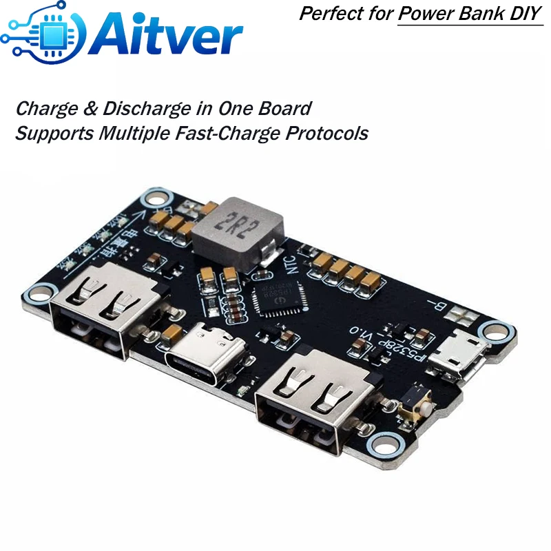 IP5328P Fast Charge Power Module 3.7V to 5V 9V 12V Boost Board Bidirectional Charging for DIY Power Bank