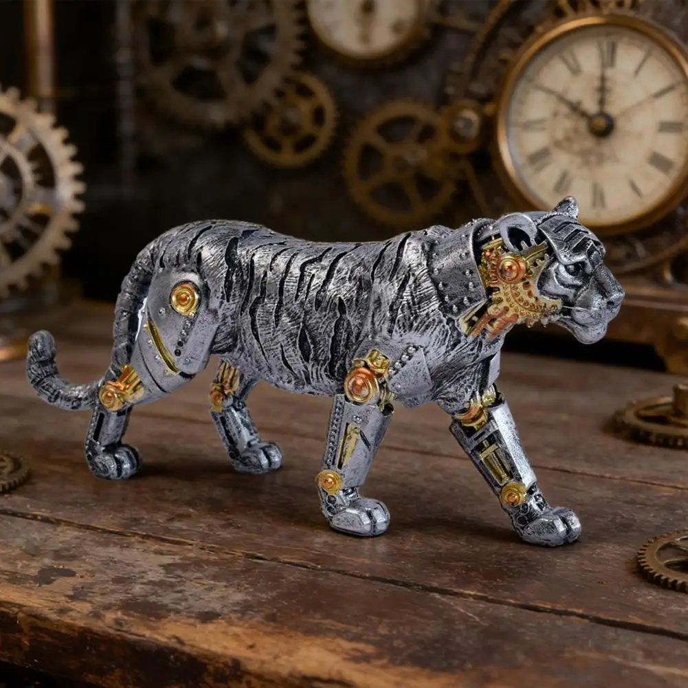 Steampunk Mechanical Figurines Steampunk Mechanical Beast Resin Figurine Vintage Gear Statue Style Desktop Decor for Office