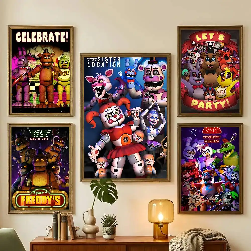Anime F-F-Five Nights At Freddy's Poster Art With Prints Home Bedroom Living Room Decoration Gift