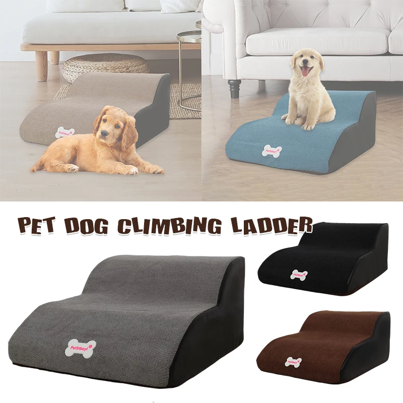 Removable Easy Cleaning Dog Bed Stairs Anti-slip 2 Steps Pet Stairs For Small Dog Toy Cat Pet Ramp Sponge Ladder Pet Supplies