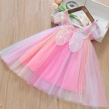 Colorful Chiffon Butterfly Baby Princess Dress 3 Summer New Colorful Chiffon Baby Girl Princess Dress, Cute Butterfly Wing Children'S Clothing 3