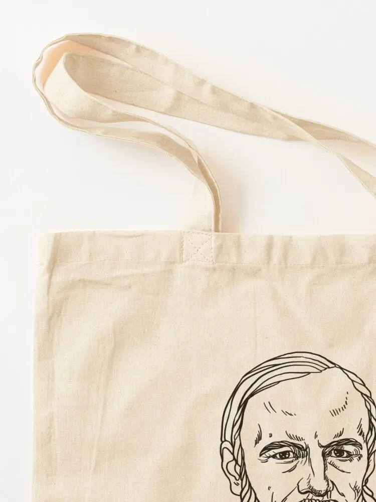 Dostoevsky صورة الحبر الأسود مع توقيع حمل حقيبة جامعة المتسوق حقيبة تسوق شعار أكياس قماش أكياس المتسوق