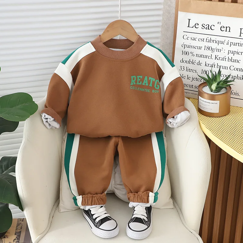 Boys Clothes Sets Spring Autumn 2024 Children Cotton T-shirts Coats Pants 2pcs Sports Suit For Baby Tracksuits Kids Outfits 4 5Y