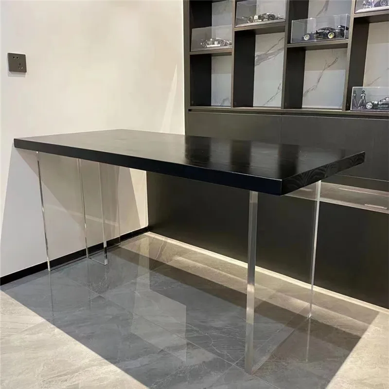 

Легкий роскошный акриловый подвесной обеденный стол, стол из цельного дерева, домашний стол, простой креативный белый верстак