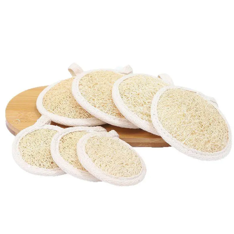 Natural Loofah Makeup Remover Puff 1Pcs Gentle Exfoliating Reusable Face Wash Sponge Portable for Daily Skincare