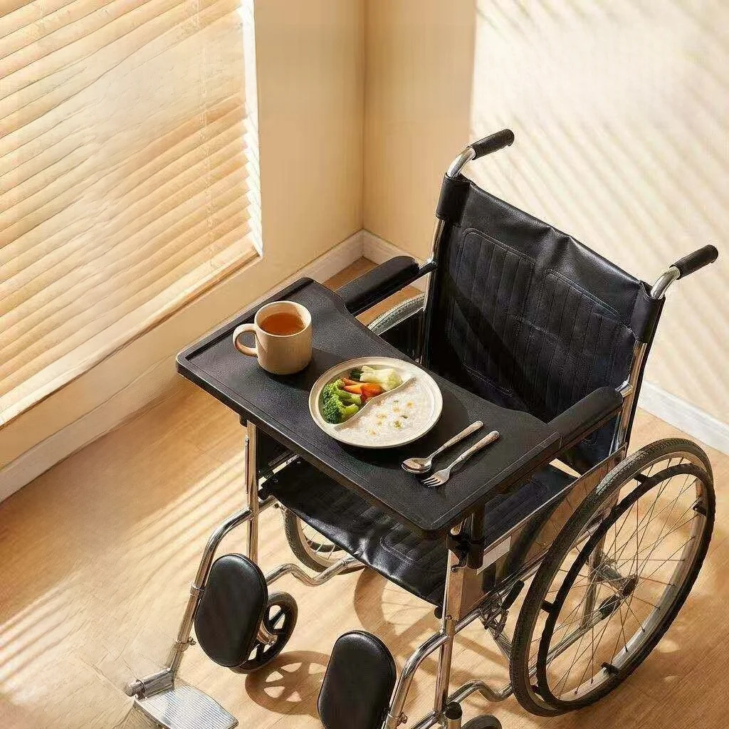 ユニバーサル車椅子用ダイニングテーブルボード厚みのあるプラスチック製黒色落下防止高齢者用食事アクセサリーダイニングテーブルプレート