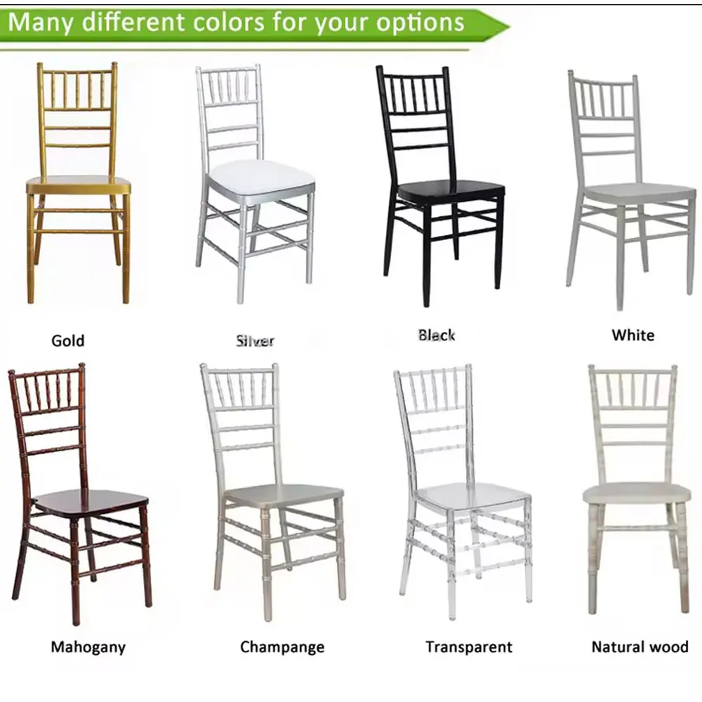 wedding chair steel wholesale stainless steel tiffany stackable event furniture chiavari chair with cushions