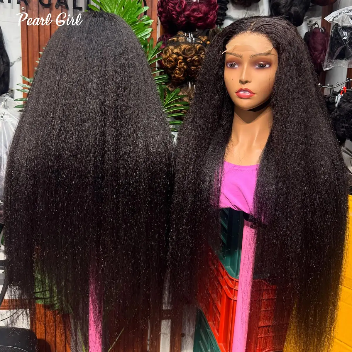 

13x6 HD Transparent Lace Front Kinky Straight Wig Yaki Straight 13x4 Frontal Human Hair Wigs for Women Glueless Wig Pre Plucked
