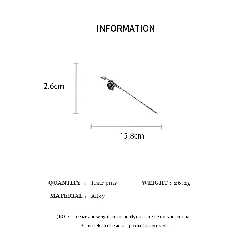 جديد النمط الصيني لوتس الشعر العصي للنساء خمر فضي اللون دبوس الشعر شخصية شيونغسام Hanfu عيدان تناول الطعام الحد الأدنى