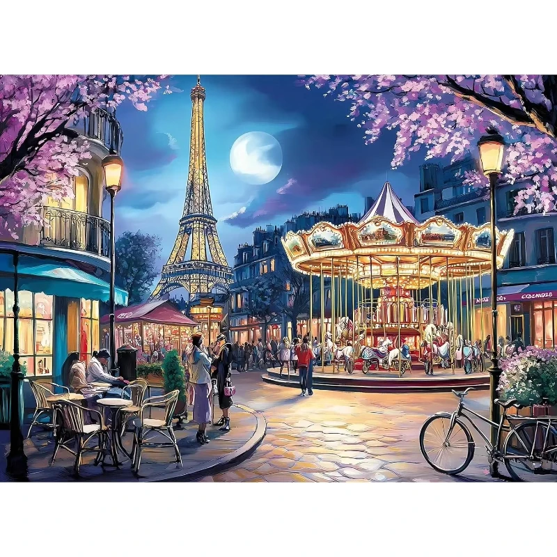

Adult 500/1000/1200 Piece Paper Jigsaw Puzzle Eiffel Tower Landscape Puzzles Educational Entertainment Kid Toy Christmas Gift