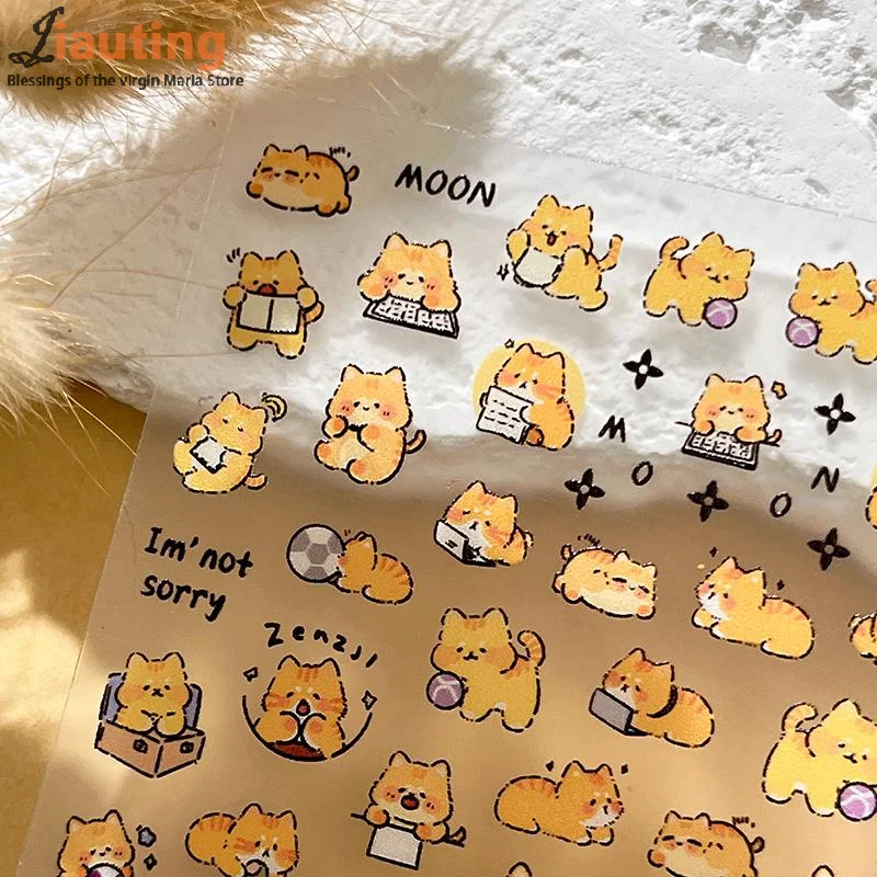 Adorabile cane gatto animale coniglietto morbido rilievo in rilievo autoadesivo adesivi per nail art carino grazioso cucciolo e gattino decalcomanie per manicure