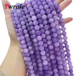 6 8 10MM Natural Stone Purple Violet Jade Loose Round Spacer Beads for Jewelry Making DIY Charms Bracelet Accessories15''