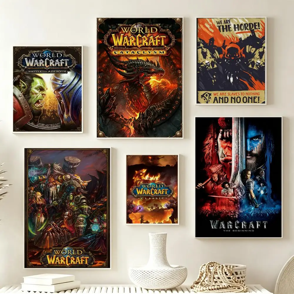 Game World of Warcraft Poster Poster Multiple Sizes  frameless Creamy Style Wall Art Home Decor For Living Room Bedroom gift