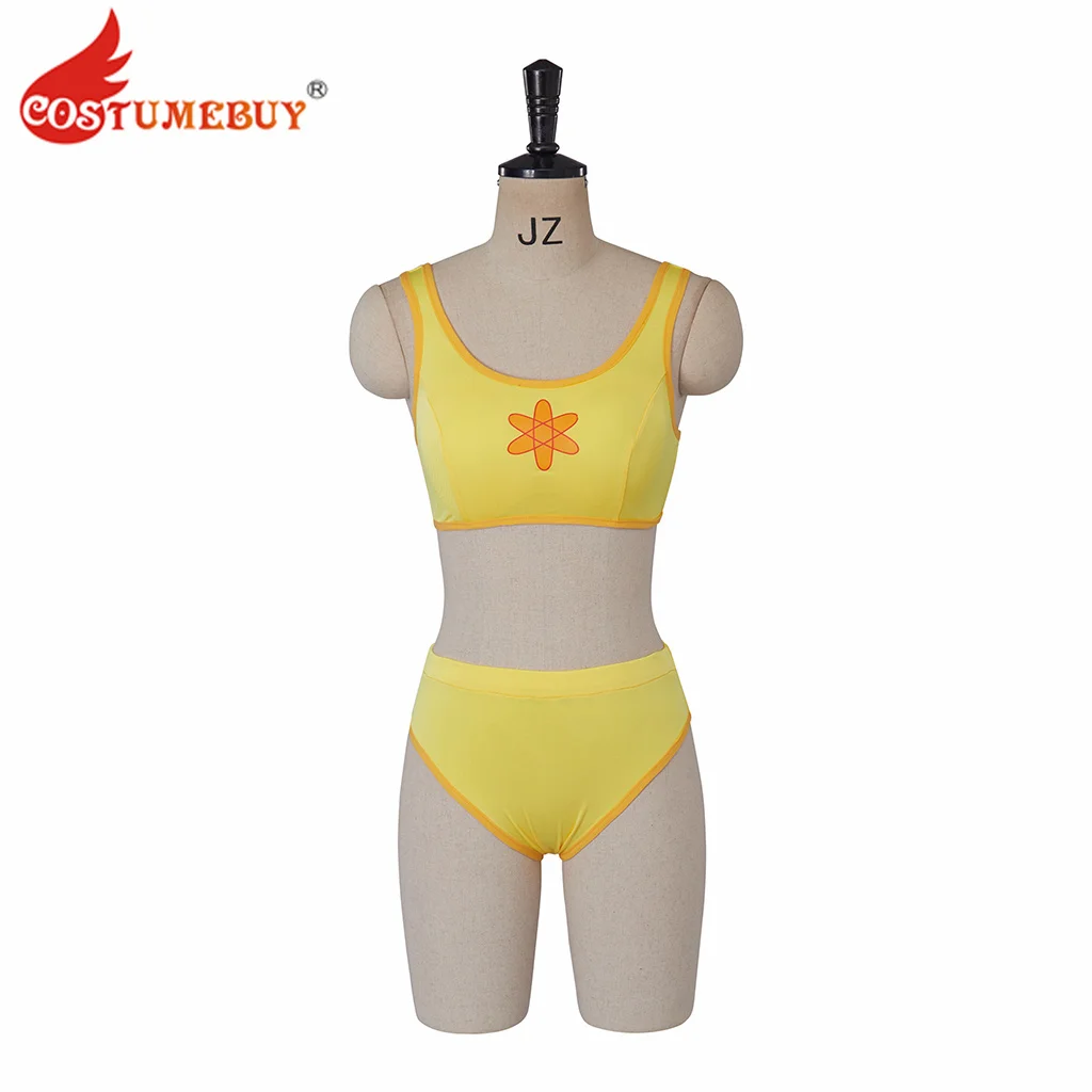 Powerline Cosplay Costume Yellow Crop Tank Top and Shorts Set Women 2 Piece Outfits Halloween Costumes