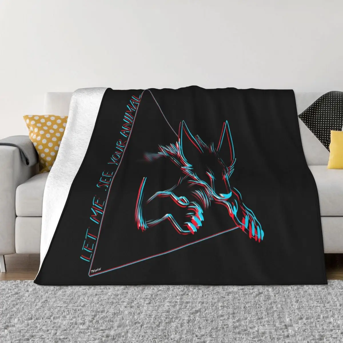 Animal Furry Fandom Furry Furries Xov Music Fresh Design Man Pattern Personality Fashion Girl Throw Blanket