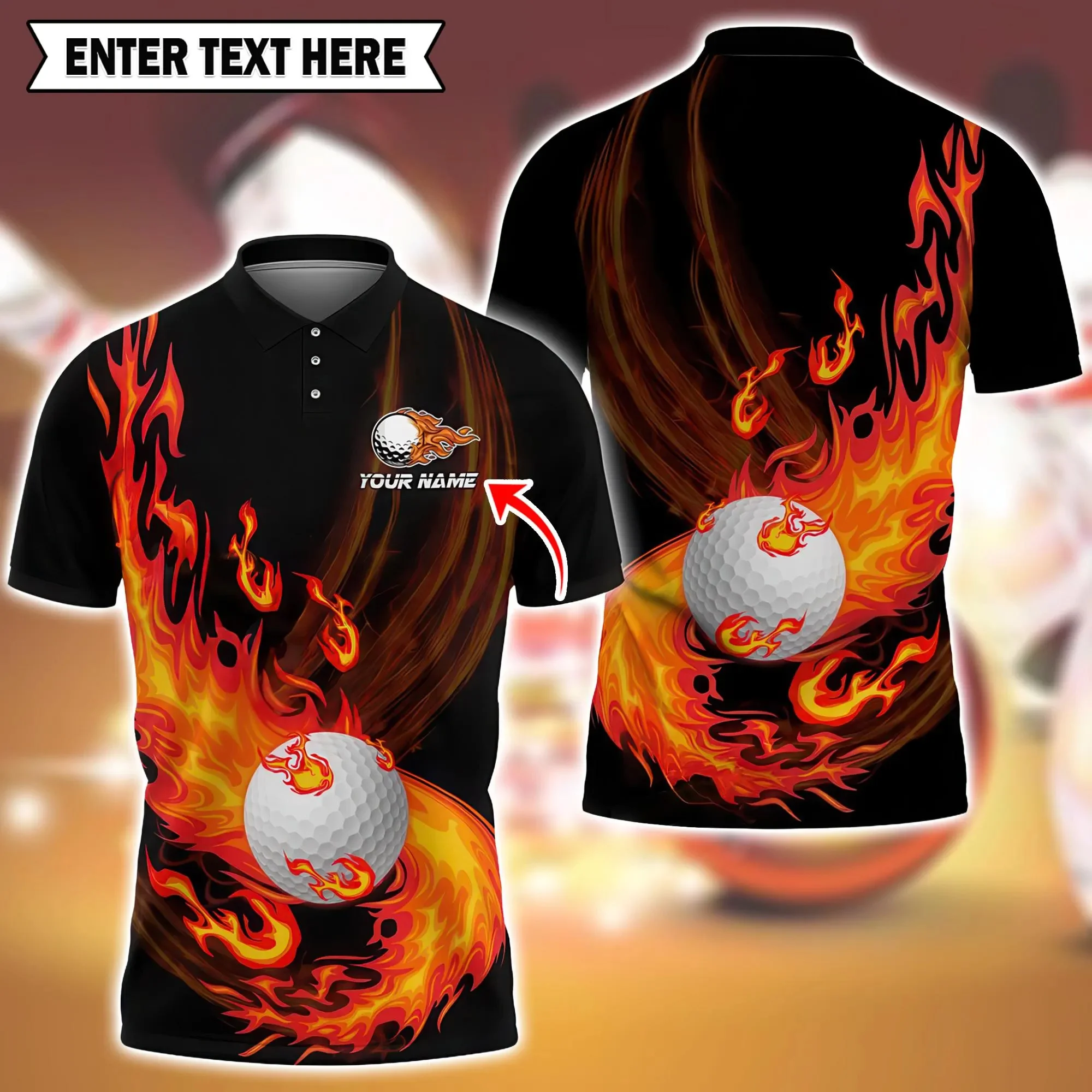 Golf Ball Paint Color Pattern Multicolor Option Customized Name Team Name 3D Polo Shirt Golf Team Jersey Golfer Gift Clothing