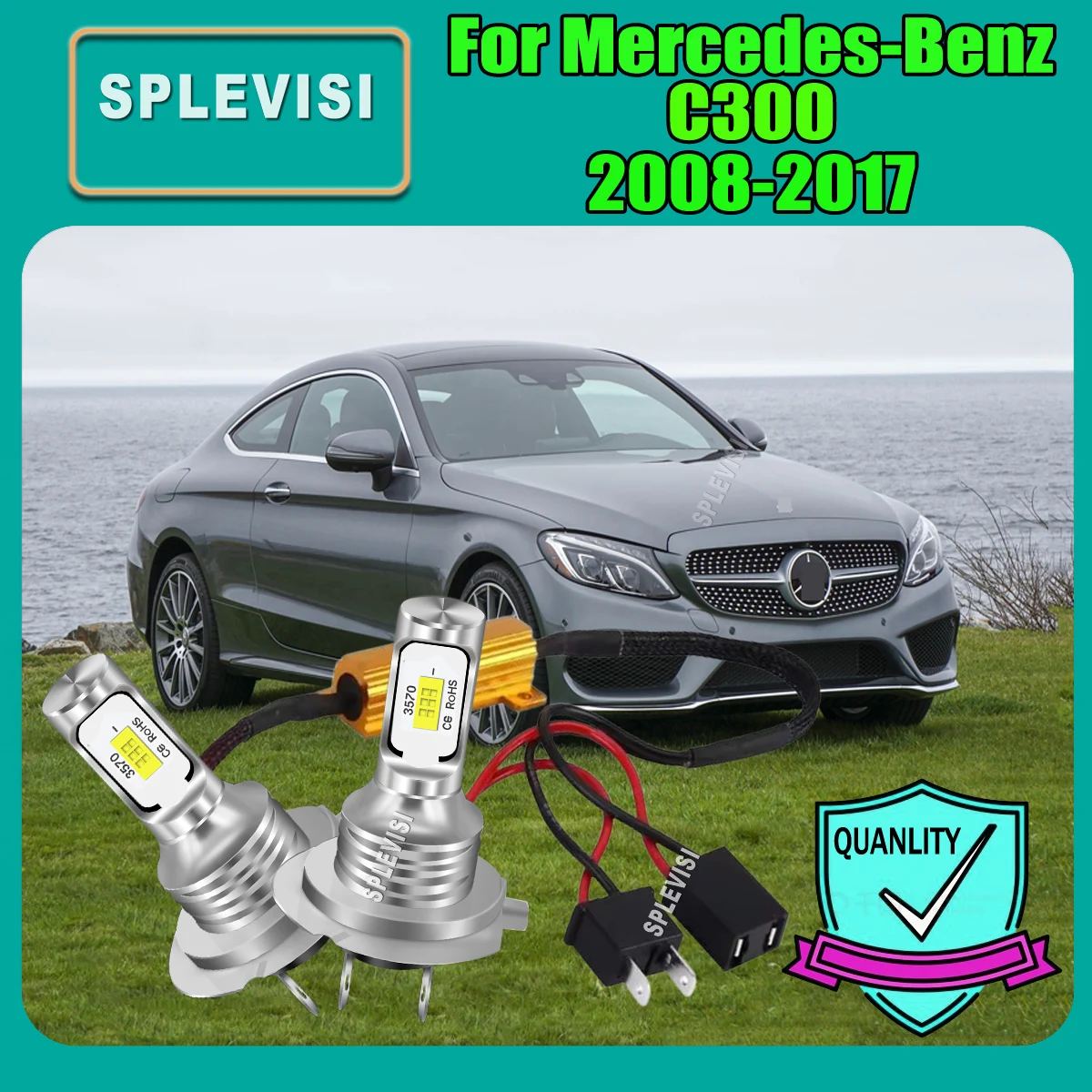 

Белый светодиодный фонарь H7 с простым дизайном «подключение и игра» для Mercedes-Benz C300 2008 2009 2010 2011 2012 2013 2014-2017