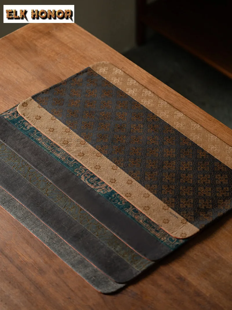 ZAEYORIA Chinese Xiangyun Yarn Waterproof Tea Table Mats Handmade Drink Coaster Dinner Table Cloth Mat Tea Ceremony Ornaments