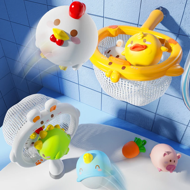 لعبة حمام الطفل أرنب بطة الصيد صافي متوهجة الحيوان الكرة LED تضيء الحمام دش السباحة لعبة الماء لعب الاطفال هدايا مضحكة