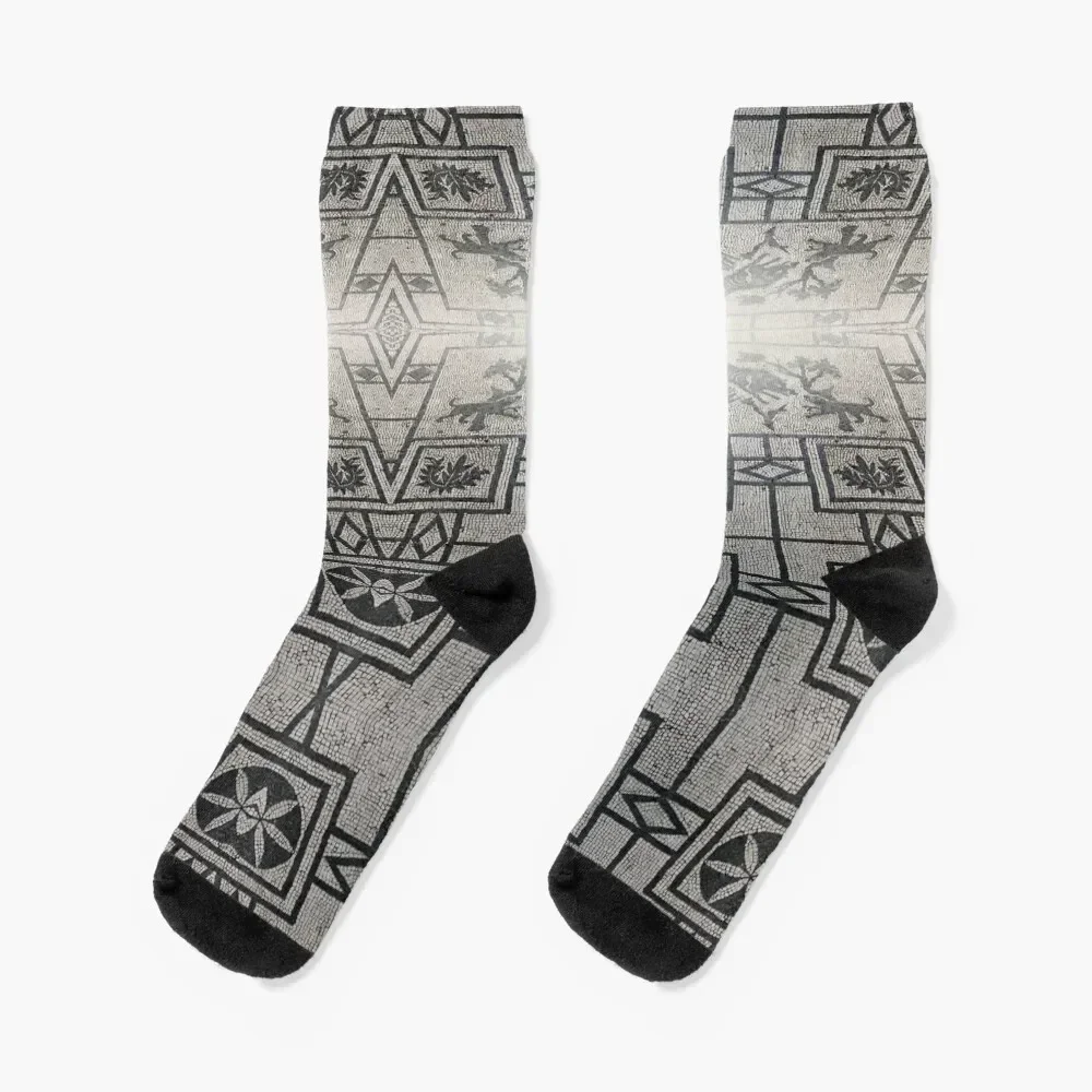 

Roman Mosaic Floor in Pompeii Italy Socks anti-slip winter thermal Socks Men's Women's