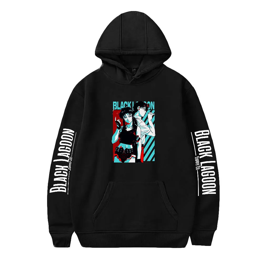 2022 BLACK LAGOON Revy Anime Hoodies Sweatshirts Men Woman Fashion Solid  fleece Hip Hop Hoody Male Brand Casual Clothes