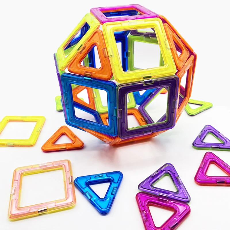 Bambini Puzzle fai da te giocattoli di grandi dimensioni blocchi di costruzione magnetici giocattoli Designer costruzione triangolo modello Puzzle giocattoli educativi