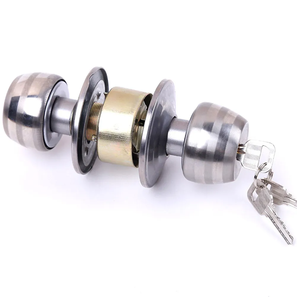 Ball Shape Door Lock Stainless Steel Center Distance 60Mm for Bedroom Bathroom Toilet Interior Door Security Lock