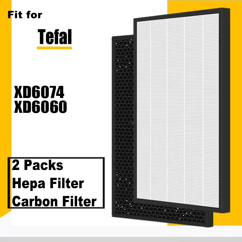 For TEFAL PU4026 PU4026F0 PU4066 PU4066G1 PU4067 PU4067F1 Air Purifier Replacement H13 Hepa Carbon Filter XD6074 XD6060