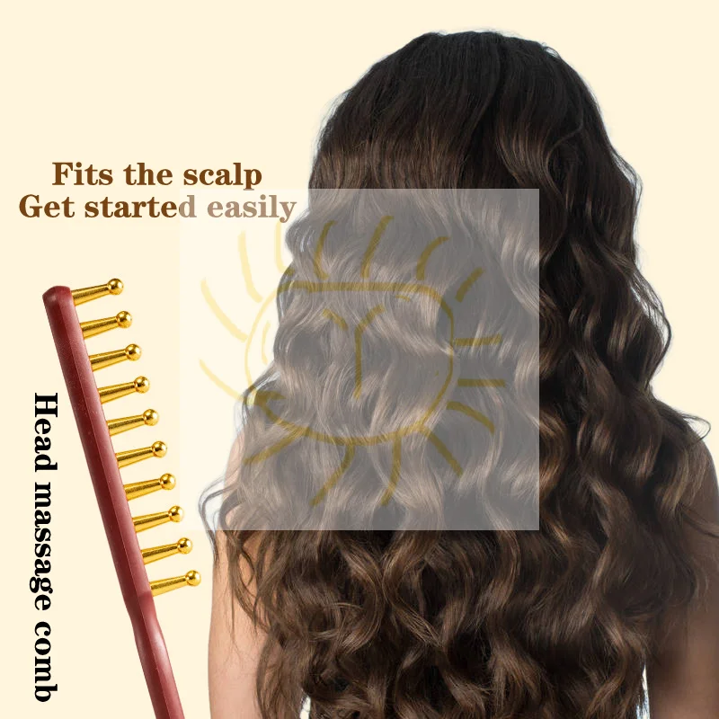 

Meridian Massage Comb Anti-static Gua Sha Tool Alloy Teeth Relaxation Scalp Point Massage Brush Barber Hair Comb Massage Tool