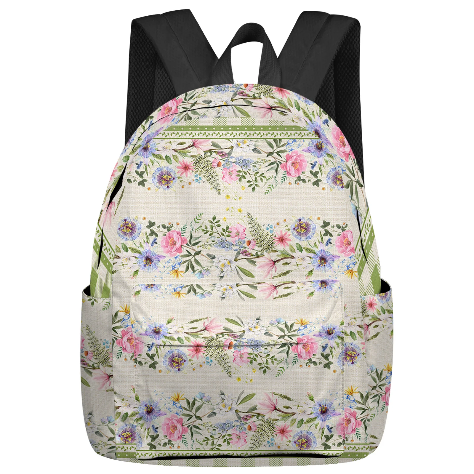 

Summer Plaid Idyllic Flowers Feminina Backpacks Teenagers Student School Bags Laptop Backpack Men Women Female Travel Mochila