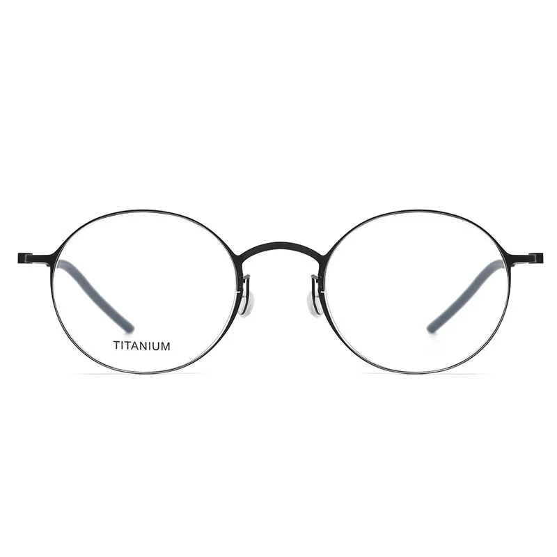 Denmark Brand Pure Titanium Glasses Frame Men Round Screwless Ultralight Prescription Eyeglasses Women Eyewear Optical Lens 2024