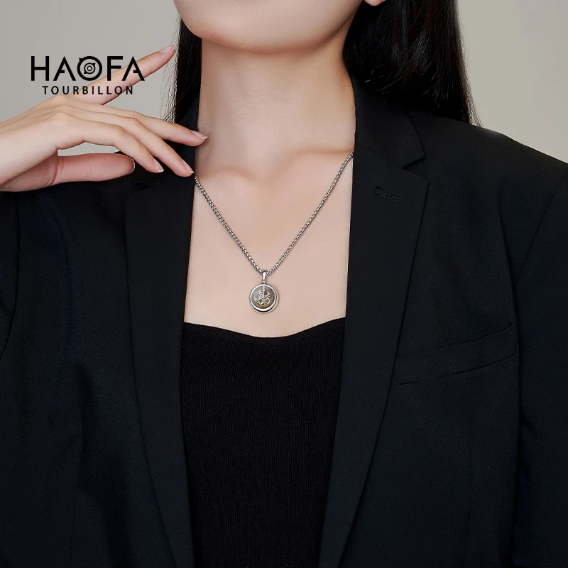 Haofa Tourbillon Special Necklace Ornament with Mechanical Movement Special Design Fashion Jewelry Accessory HFT1001